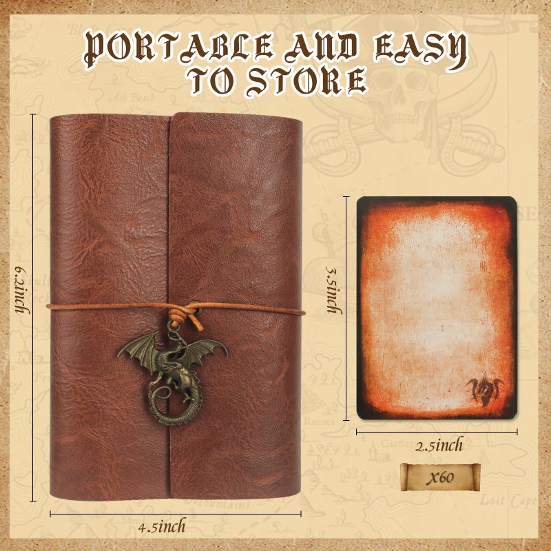 Byhoo Spellbook Cards Holder DND RPG Pocket Spell Book & Reference Card Holder, Tome of Recollection TTRPG Gaming Accessories for Dungeons and Dragons Beginner Master (60 Poker-Size Player Cards Included) - Image 2